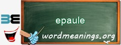 WordMeaning blackboard for epaule